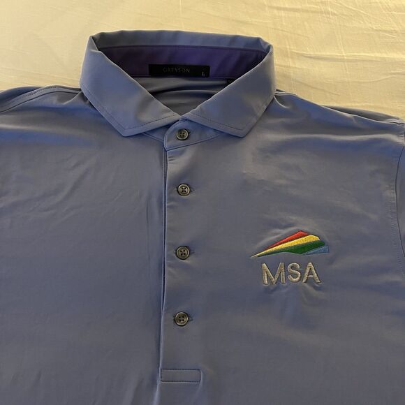 Greyson Men’s Cayuse Polo Cloud Blue Large MSA Company Branding MFA23K11 474 New - Picture 2 of 7